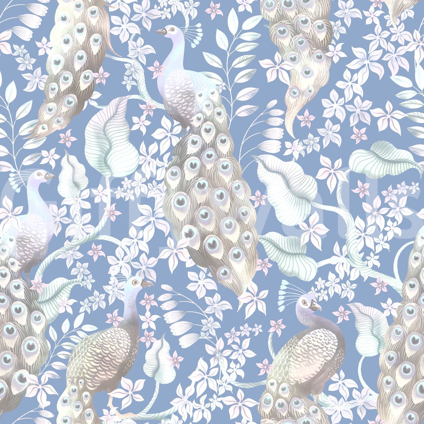Tranquil botanical wallpaper for interiors