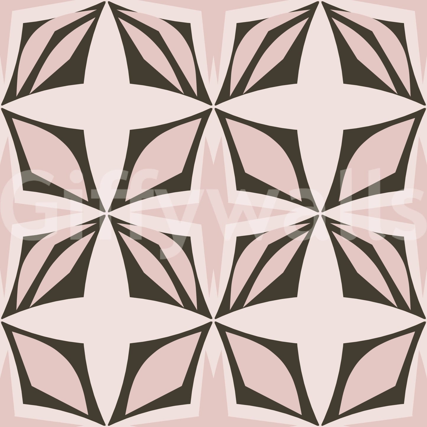 Abstract petal shape Dusty Rose Design wallpaper with soft tones.