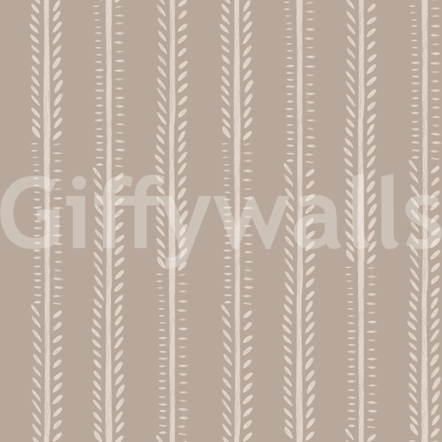 Earthy Botanical Stripes Wallpaper
