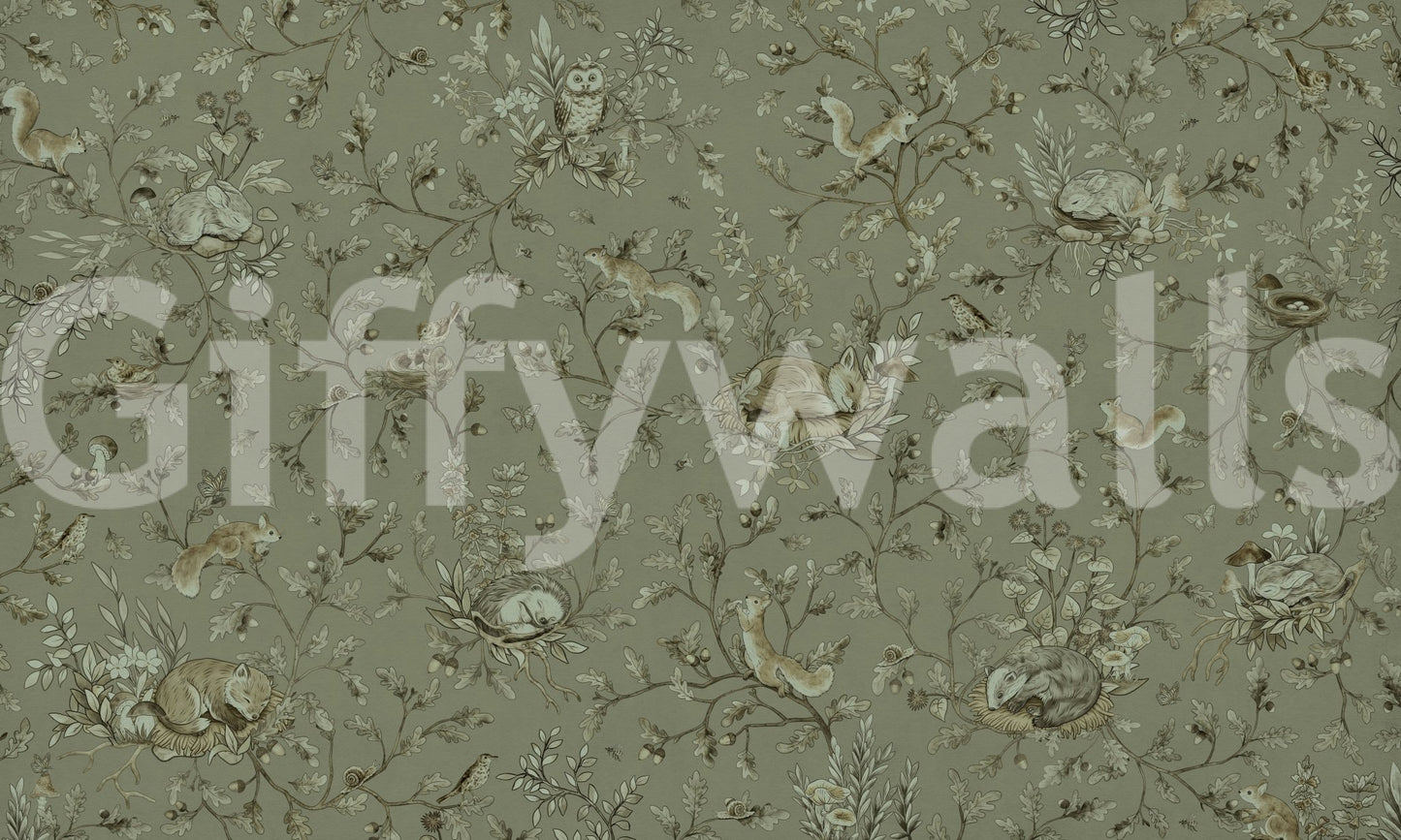 Home office space with the grounding Earthy Haven Wall Mural