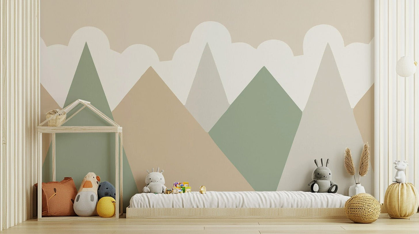 Scenic mountain mural wallpaper for nursery mountain-15