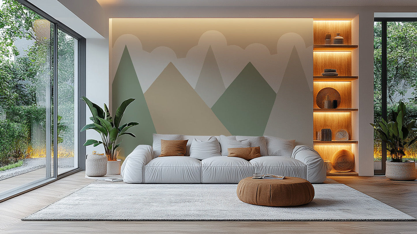 Neutral peel-and-stick wallpaper for kids