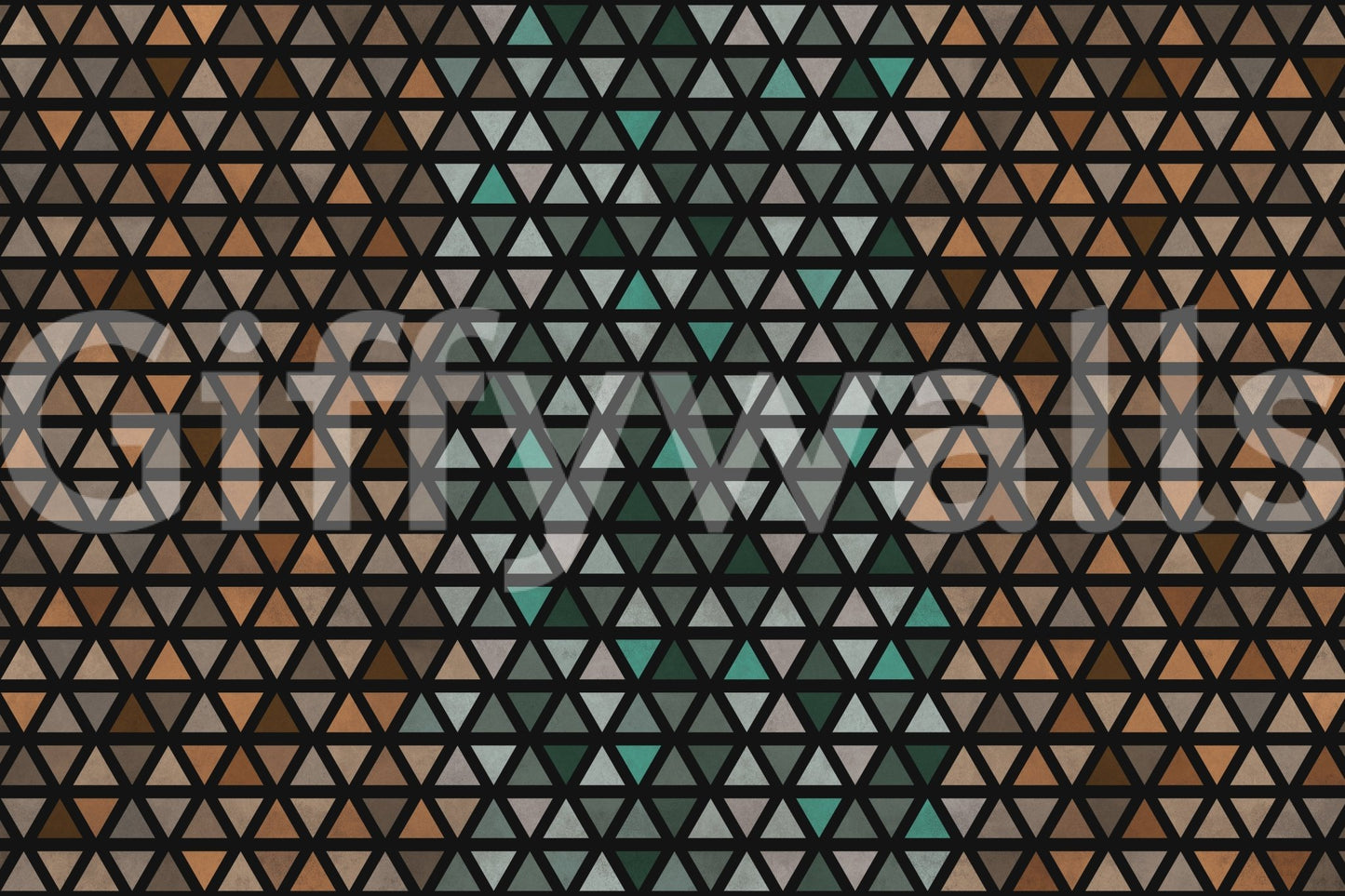 Earth-toned triangle art mural for interiors, GD1997