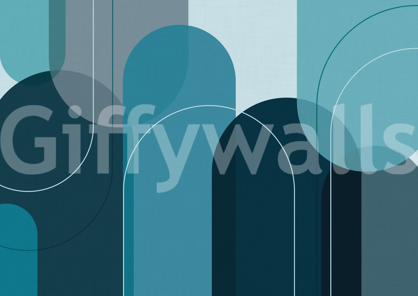 Contemporary Turquoise Arches Wall Mural