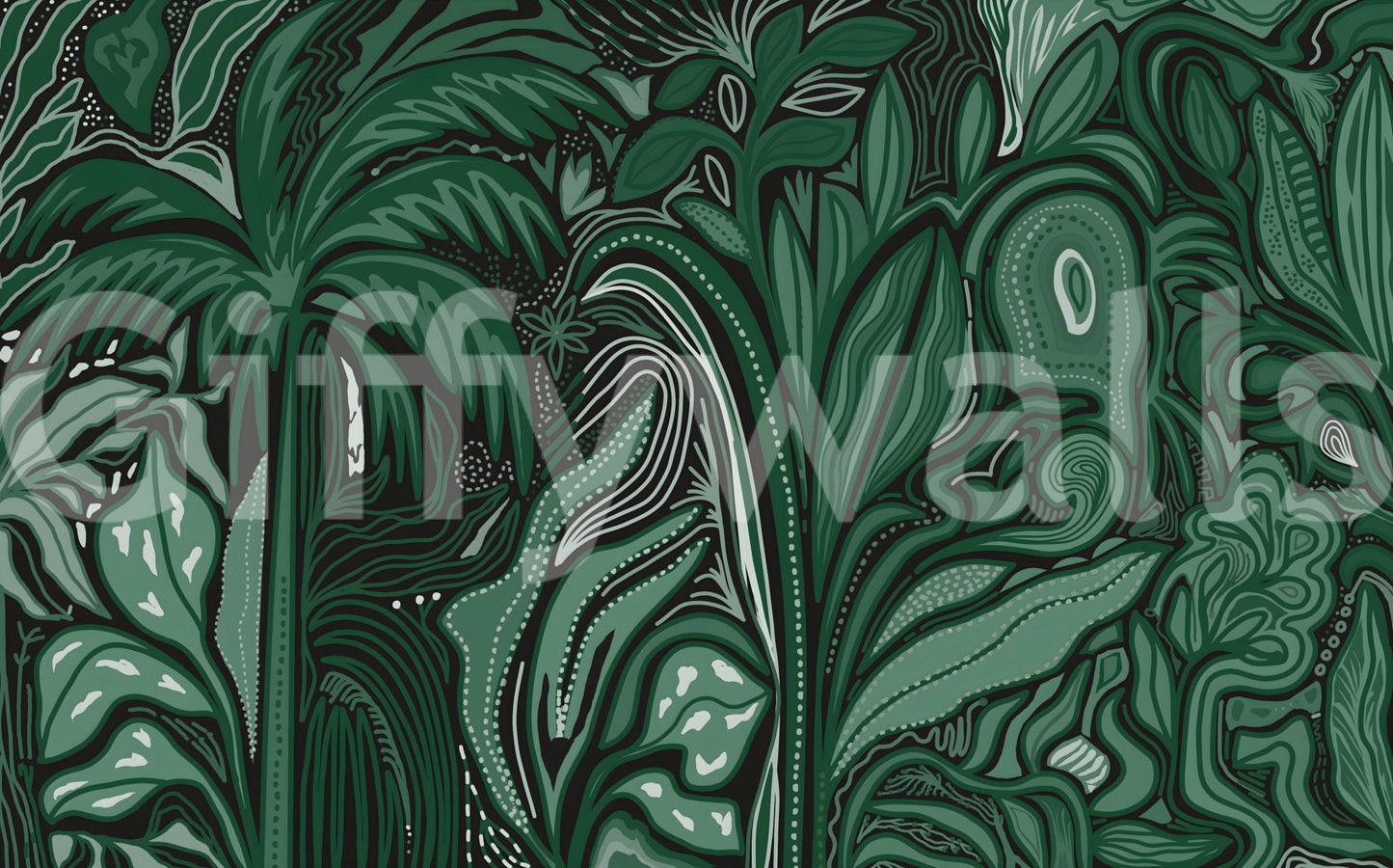 Emerald Canopy Jungle Noctiverdis Plants Wall Mural