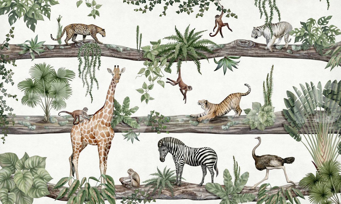 A high-quality exotic forest wall mural for walls.