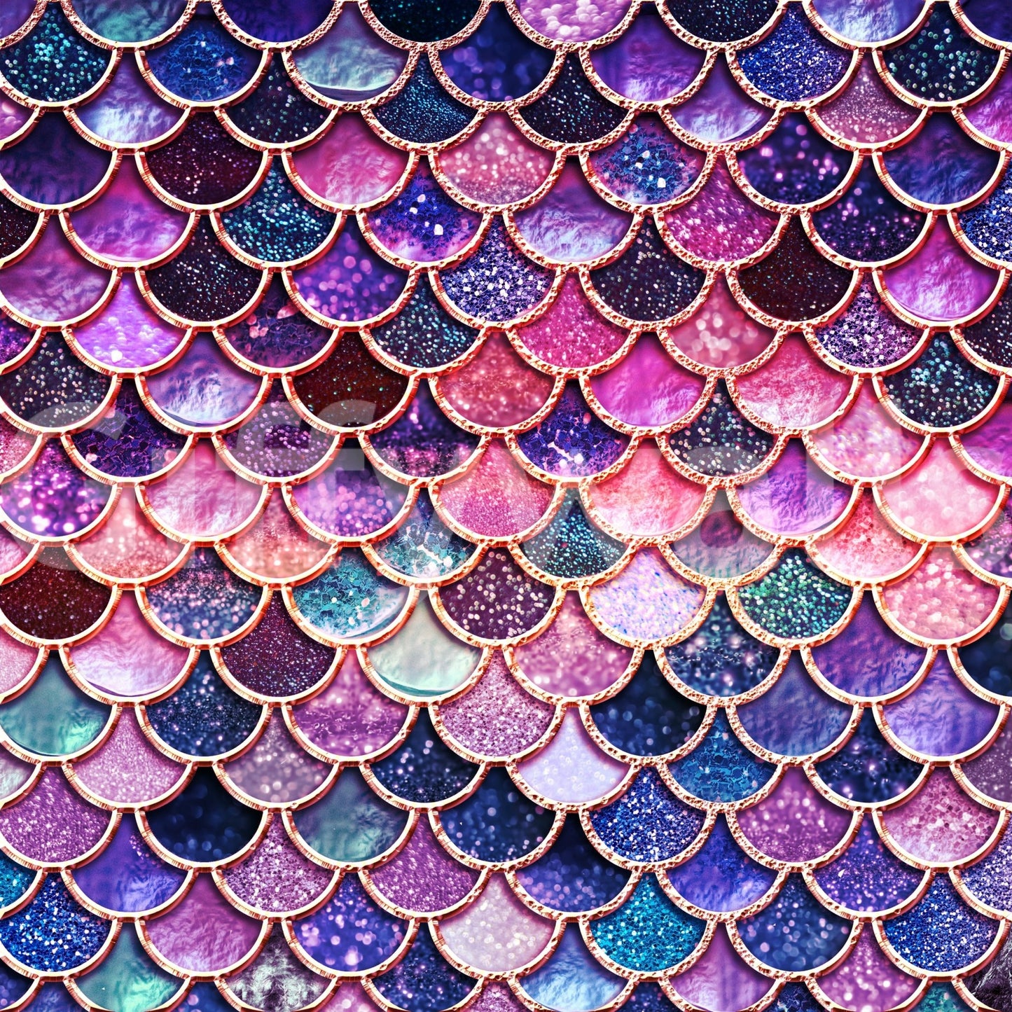 Enchanted Pink Mermaid Scales Wall Mural