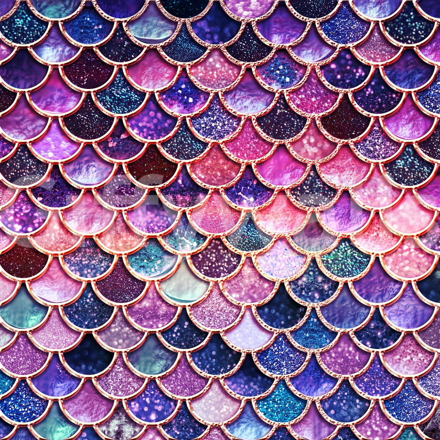 Enchanted Pink Mermaid Scales Wall Mural