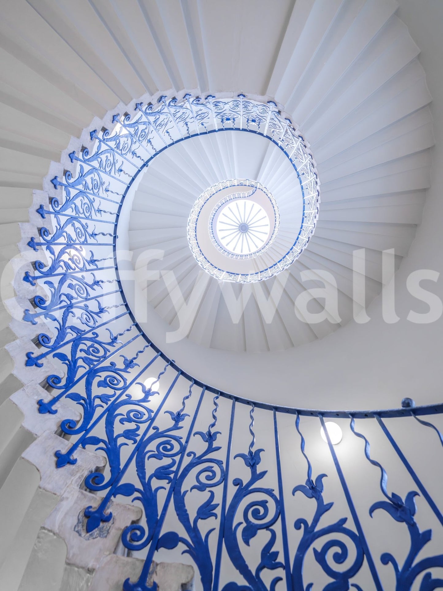 Light-toned staircase whirl wall mural, GD2013