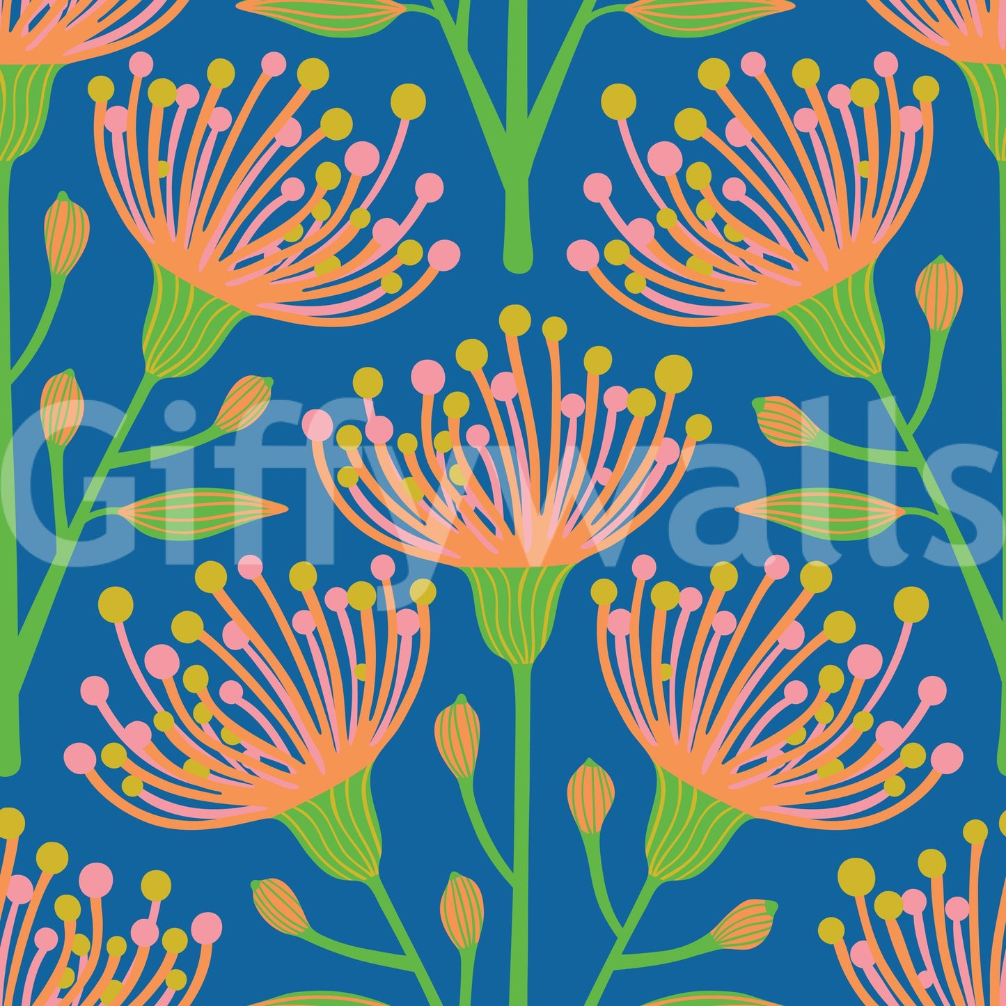 The mural acts as a beautiful and calming focal point.