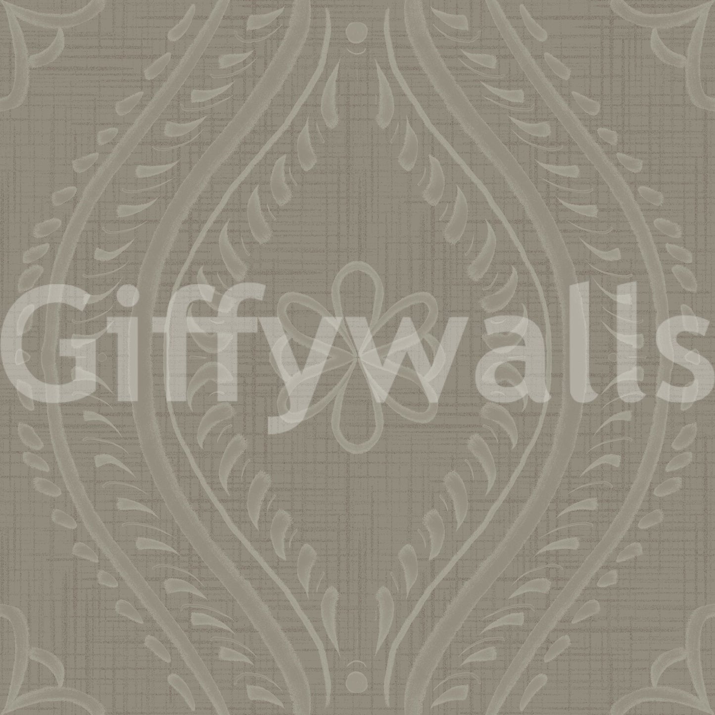 Ogee damask wall covering in nature-inspired hues