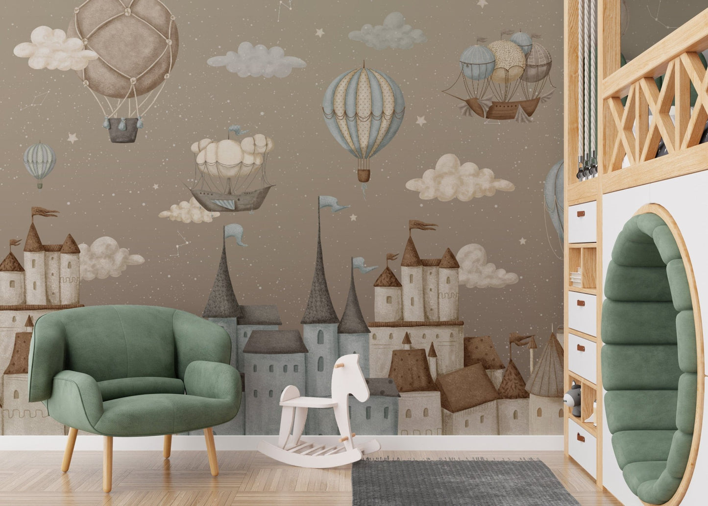 Vintage hot air balloon wallpaper