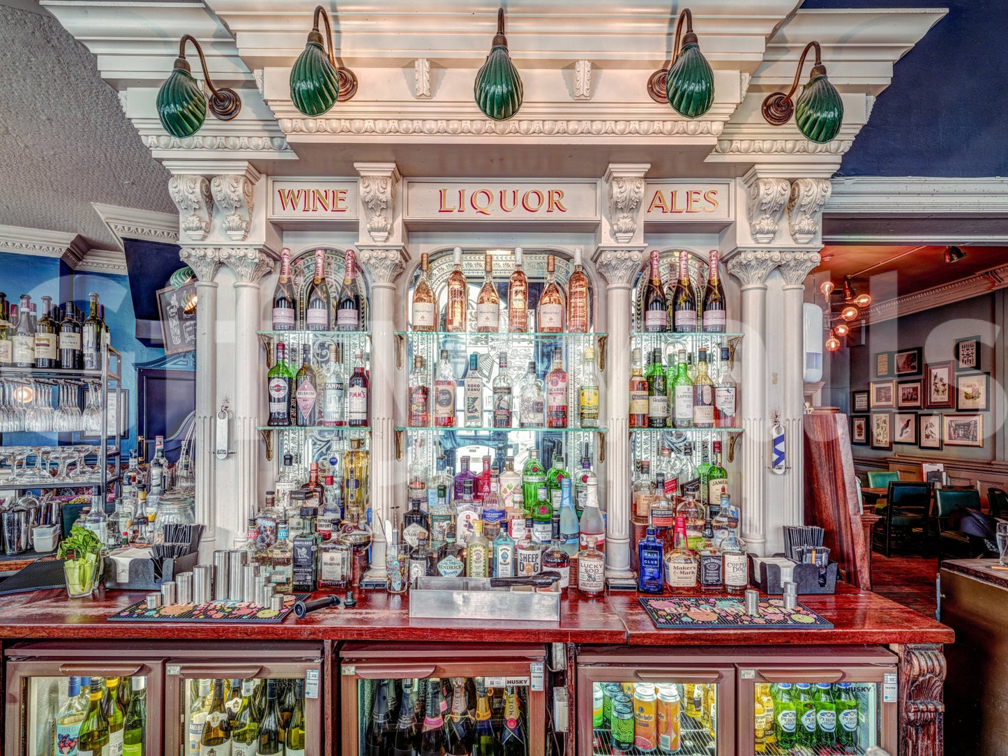 A high-quality sophisticated bar wall mural for walls.