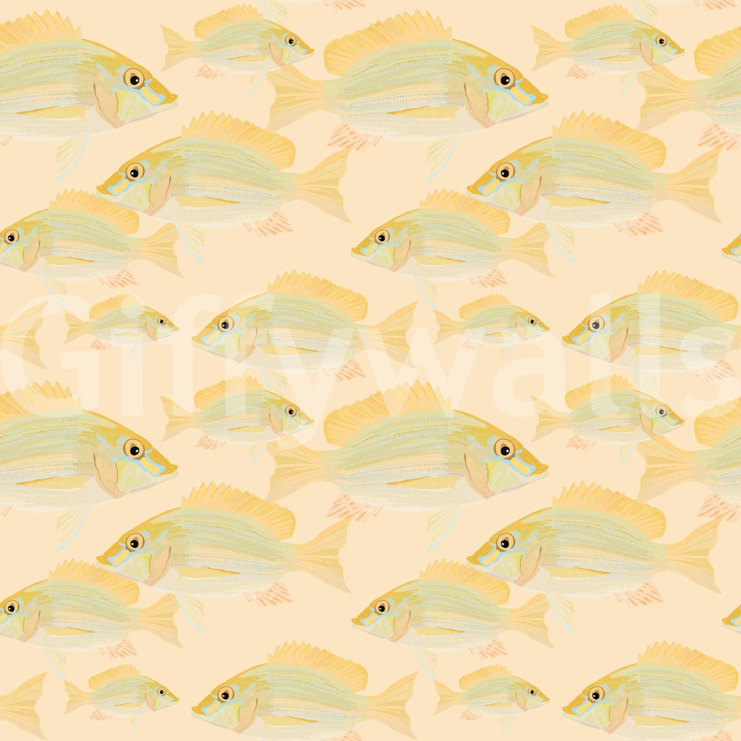 Simple and fun fish mural for walls