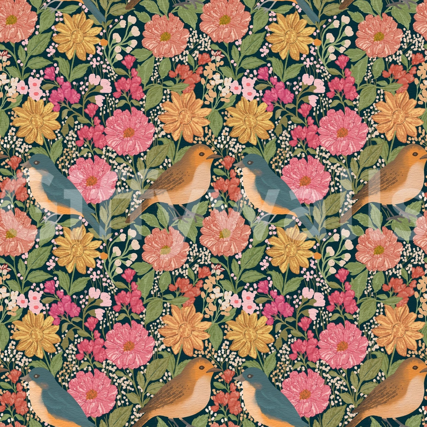 A high-quality serene flower wall mural for walls.