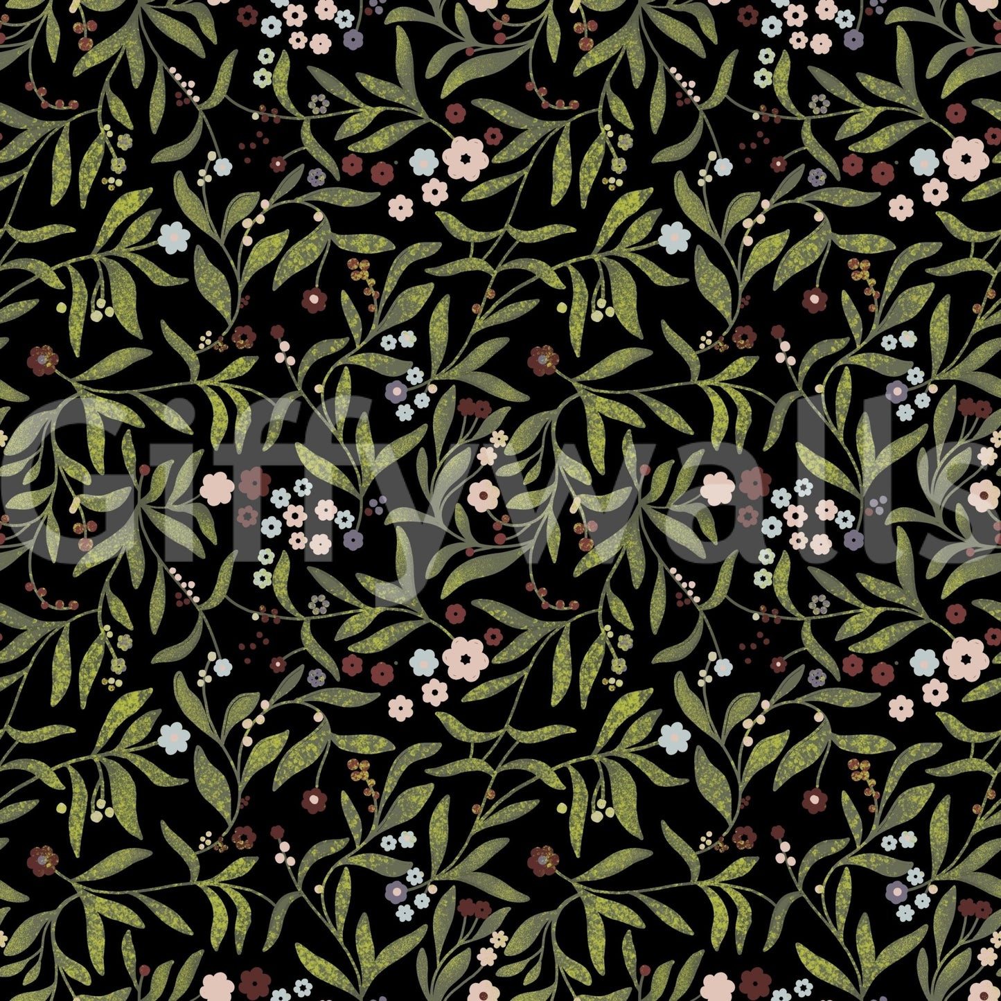 A high-quality serene botanical wall mural for walls.