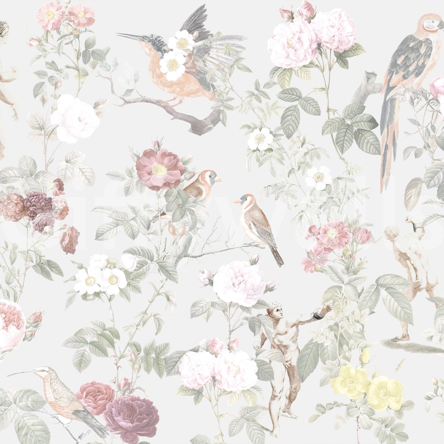 Wall mural with blooming flowers