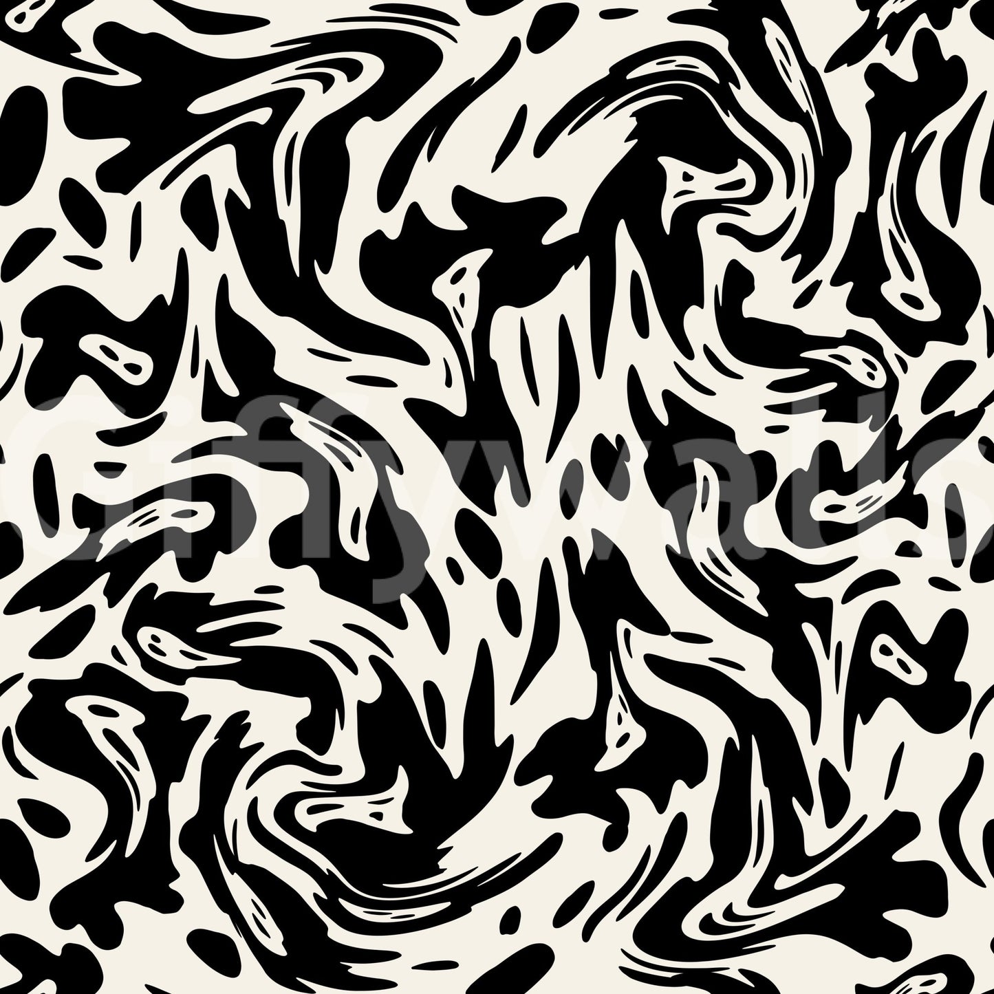 A seamless pattern of organic shapes on a wall