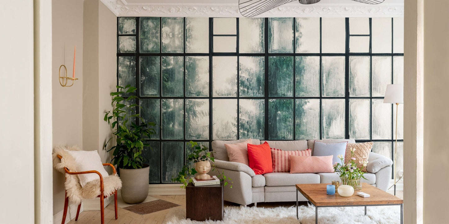 Industrial window look modern wallpaper