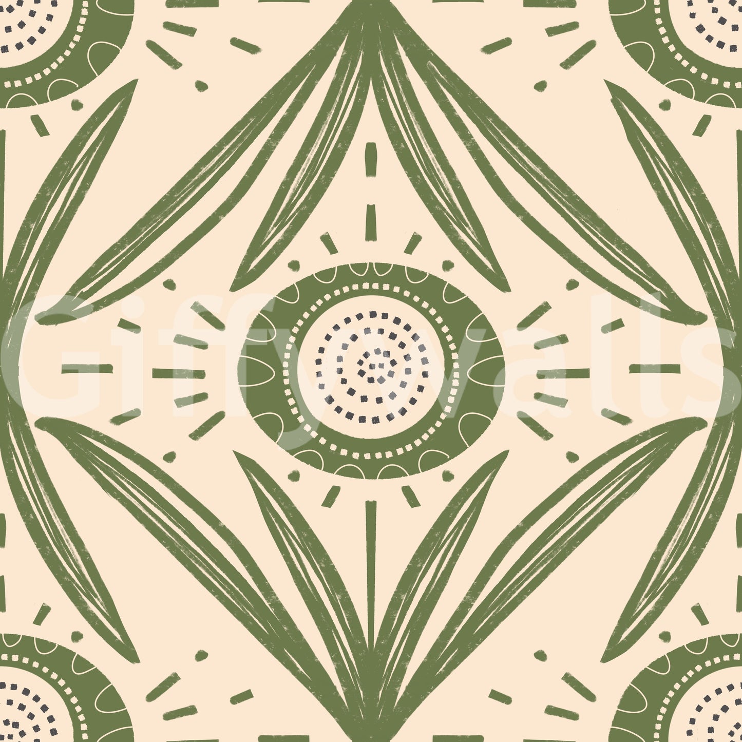 Farmhouse-inspired wallpaper with floral detail