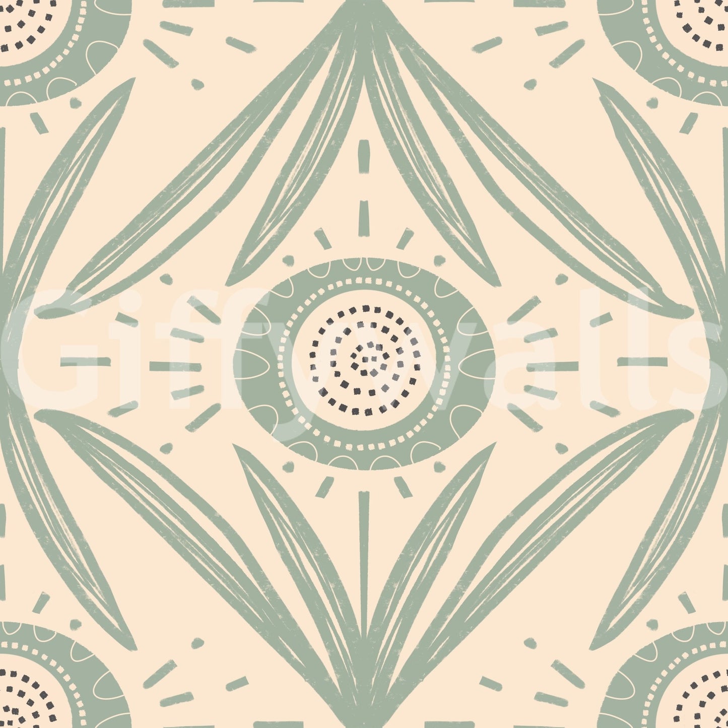 Wallpaper with soft botanical patterns