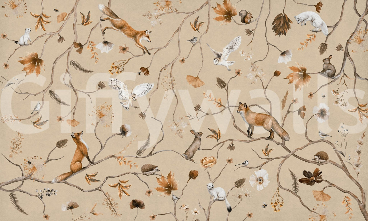 A high-quality serene forest wall mural for walls., GD5108