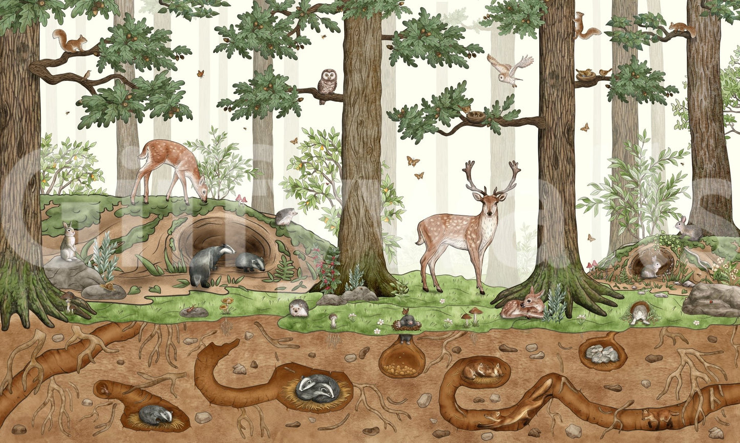 A high-quality serene tree wall mural for walls., GD5105