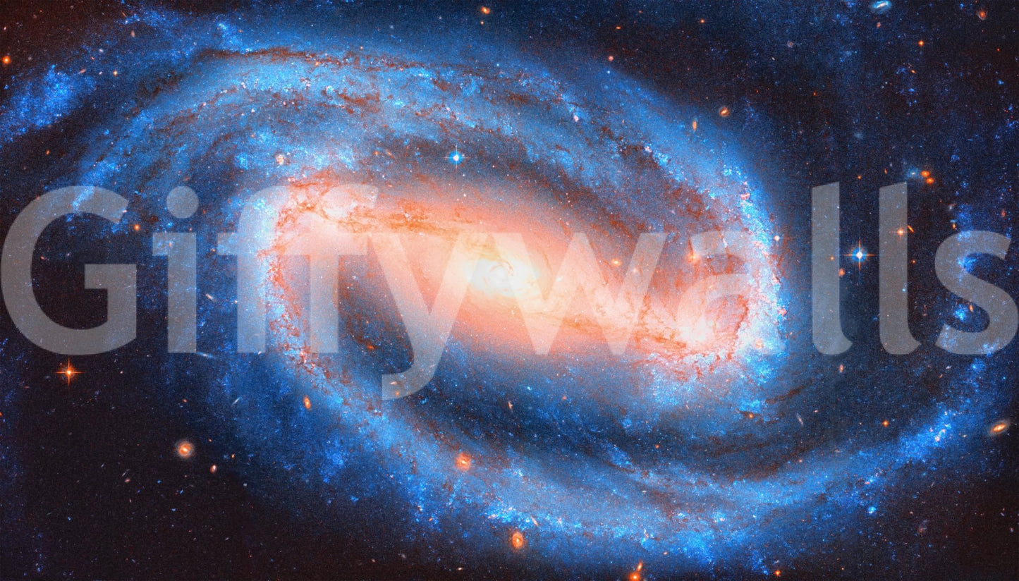 Night sky wallpaper featuring realistic galaxies for a basement lounge.