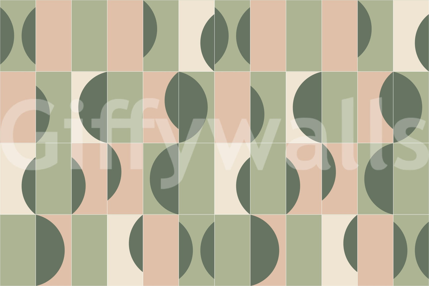 Wall mural with structured tile layout