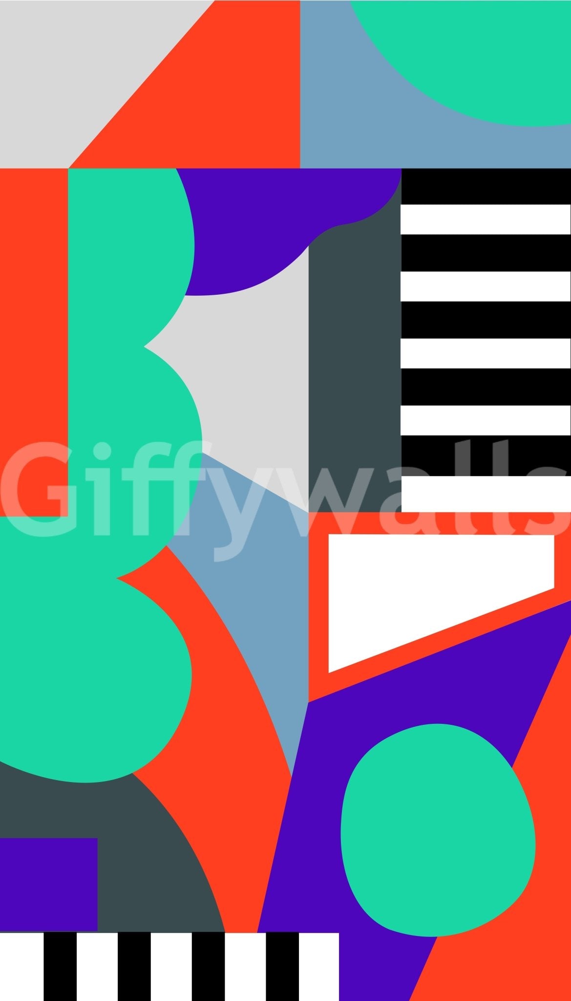 Stylish wall mural with abstract echoes design
