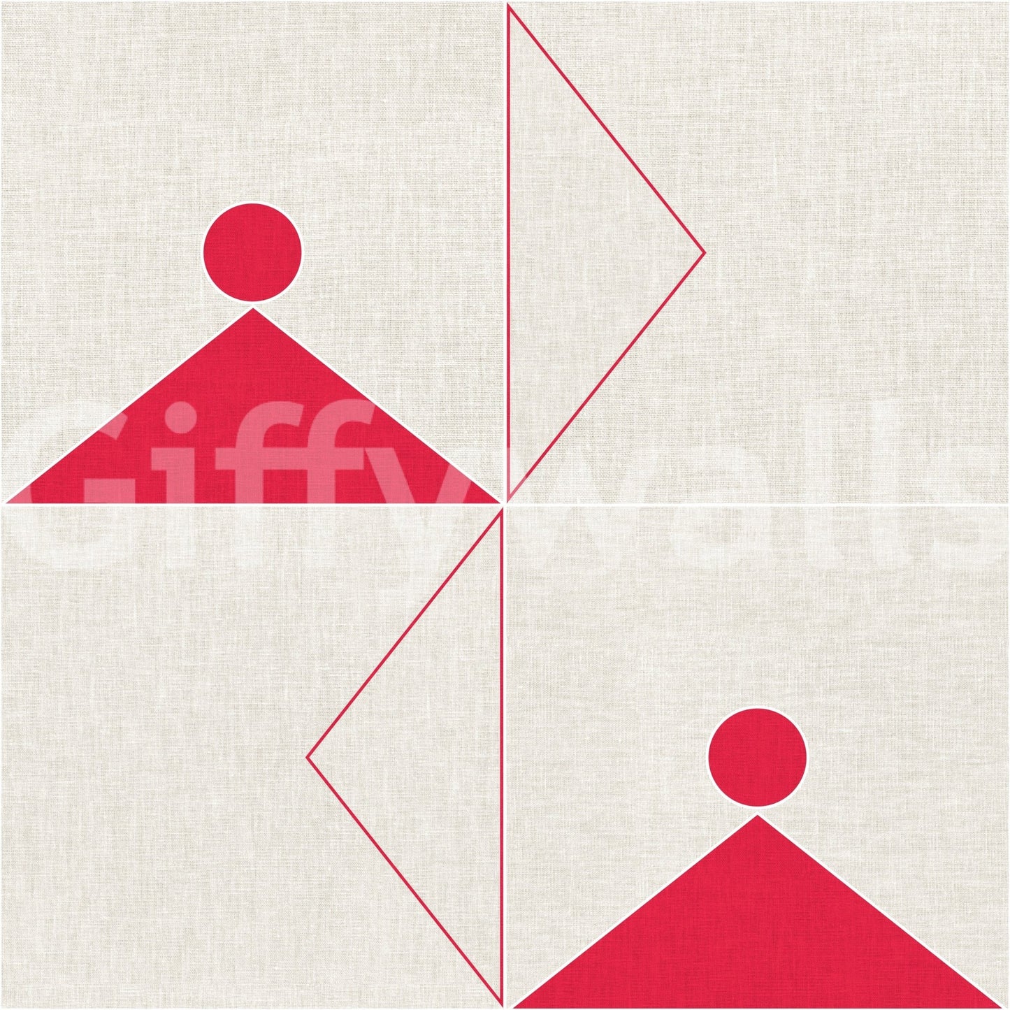 Clean geometric fabric wall mural