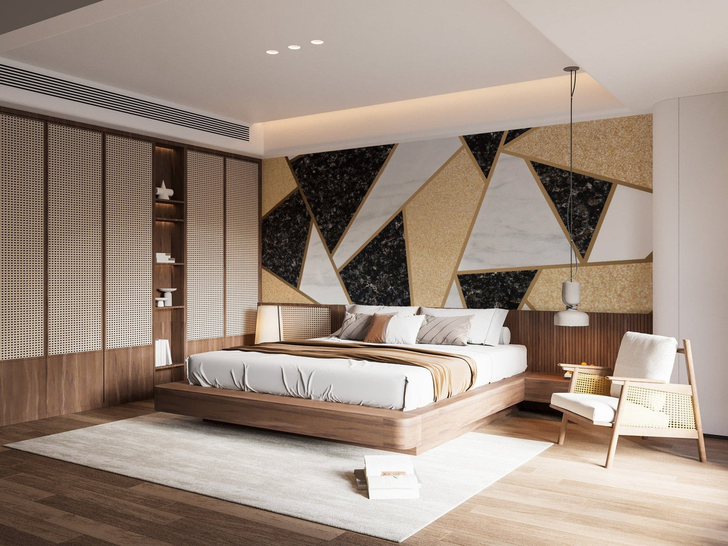 Elegant geometric wallpaper mural design