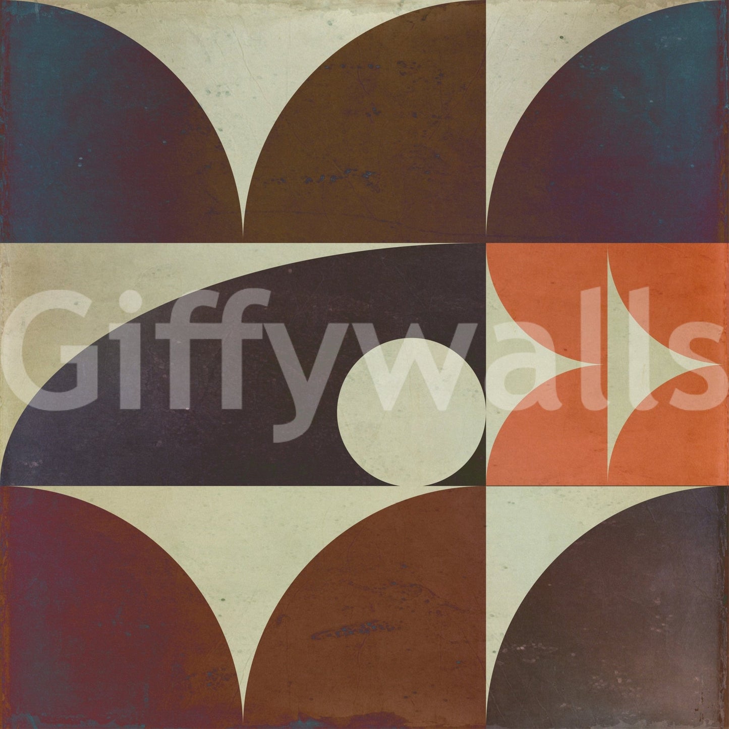 Corner of a creative studio featuring the awesome Geometrica Fall Wall Mural.