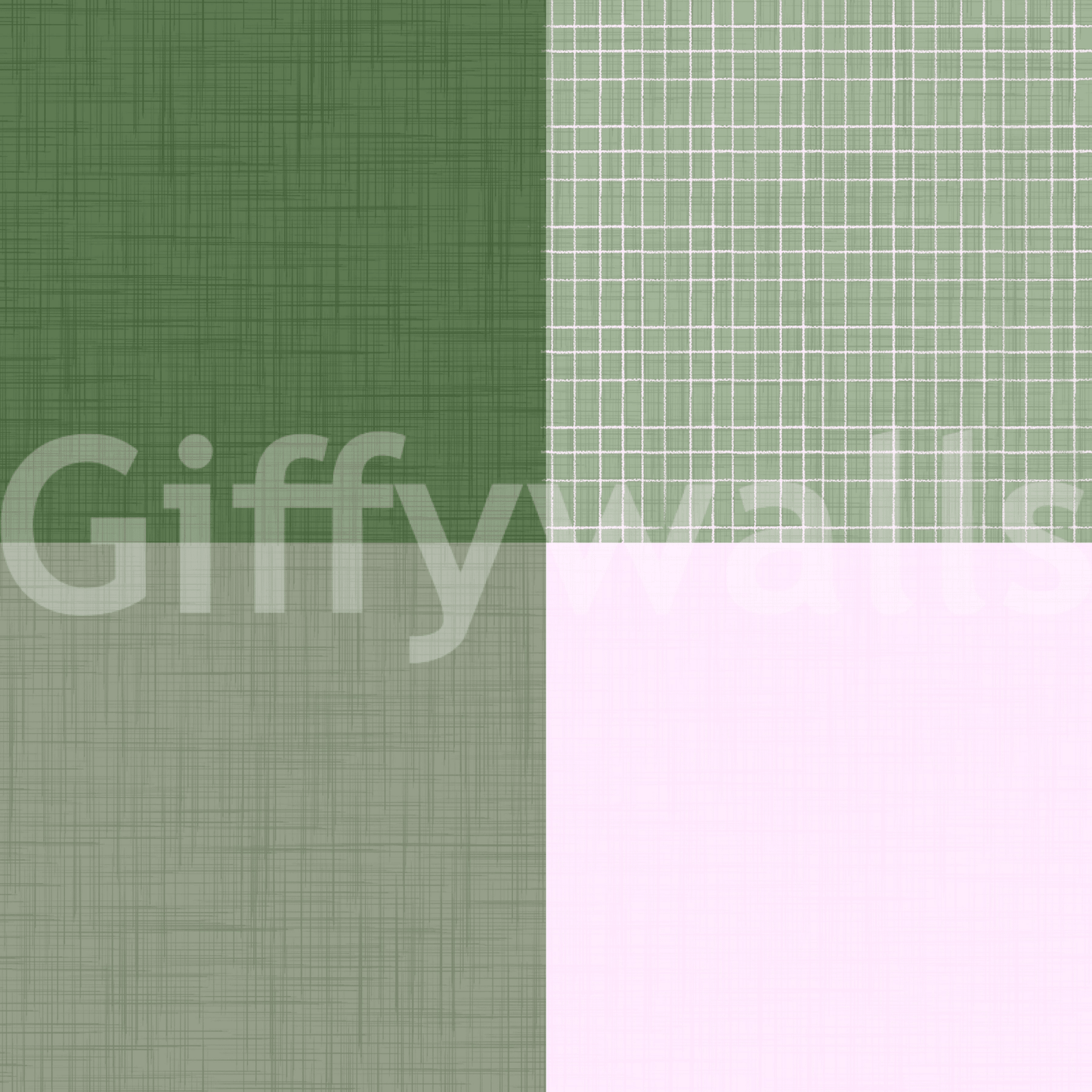 Gingham Sage Linen Texture Country Wallpaper