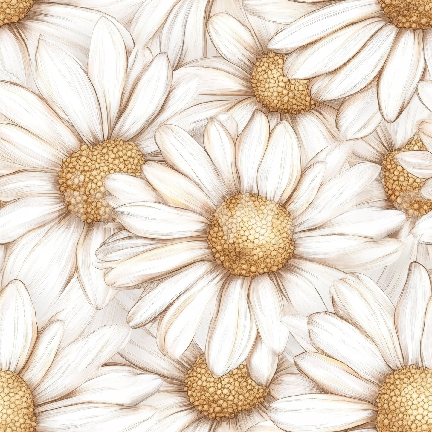 Stylish golden daisy wallpaper for interiors