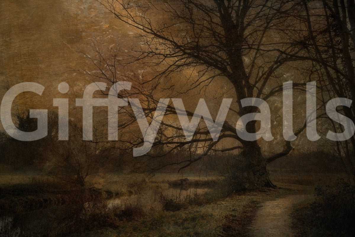 A high-quality minimalist tree wall mural for walls., GD5614