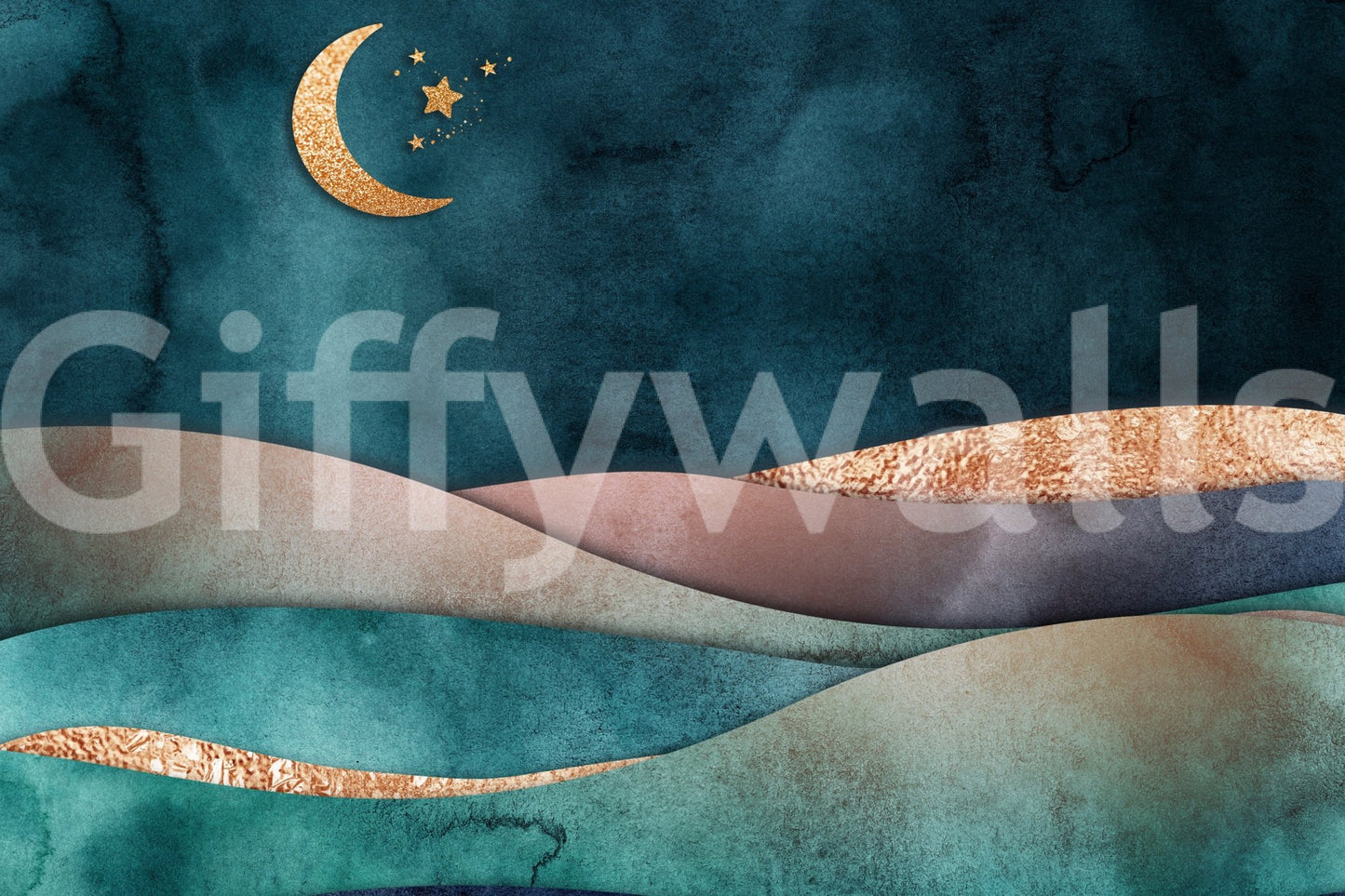 Golden Moon Hues Wall Mural