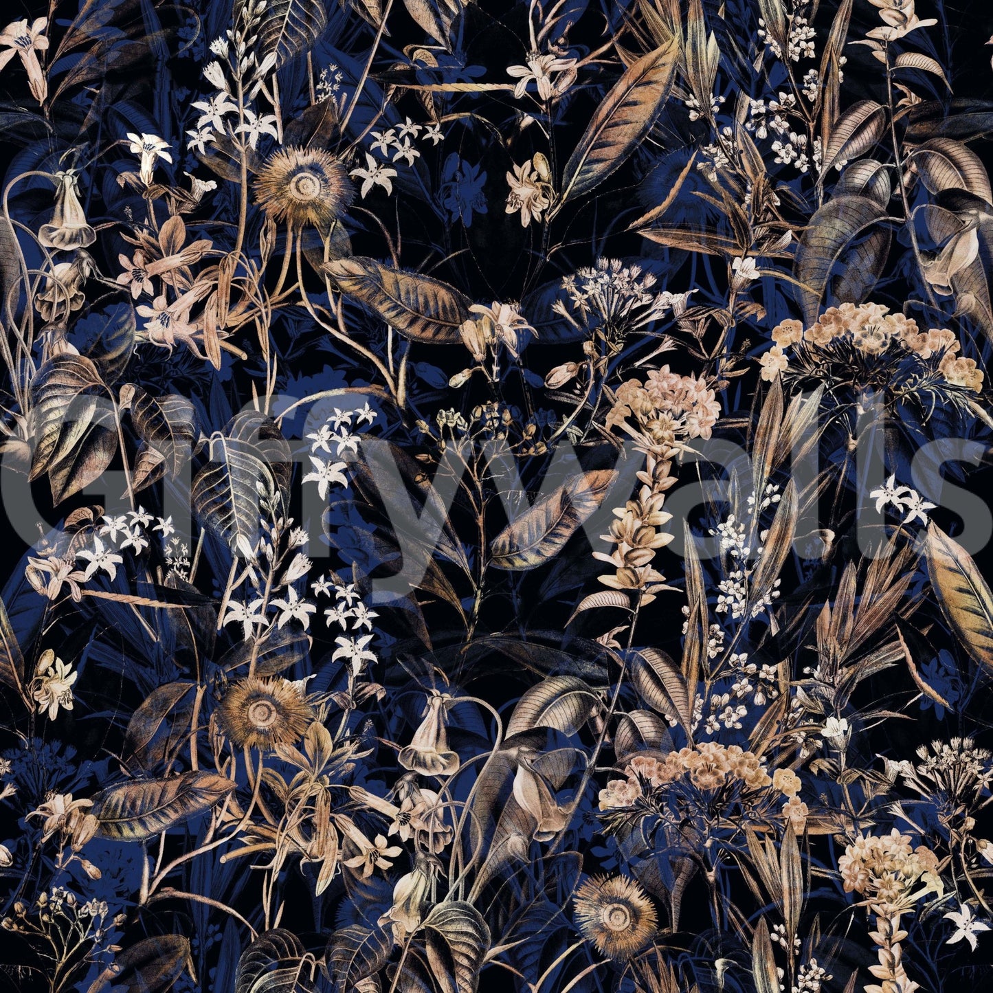 Elegant golden pattern wall mural.