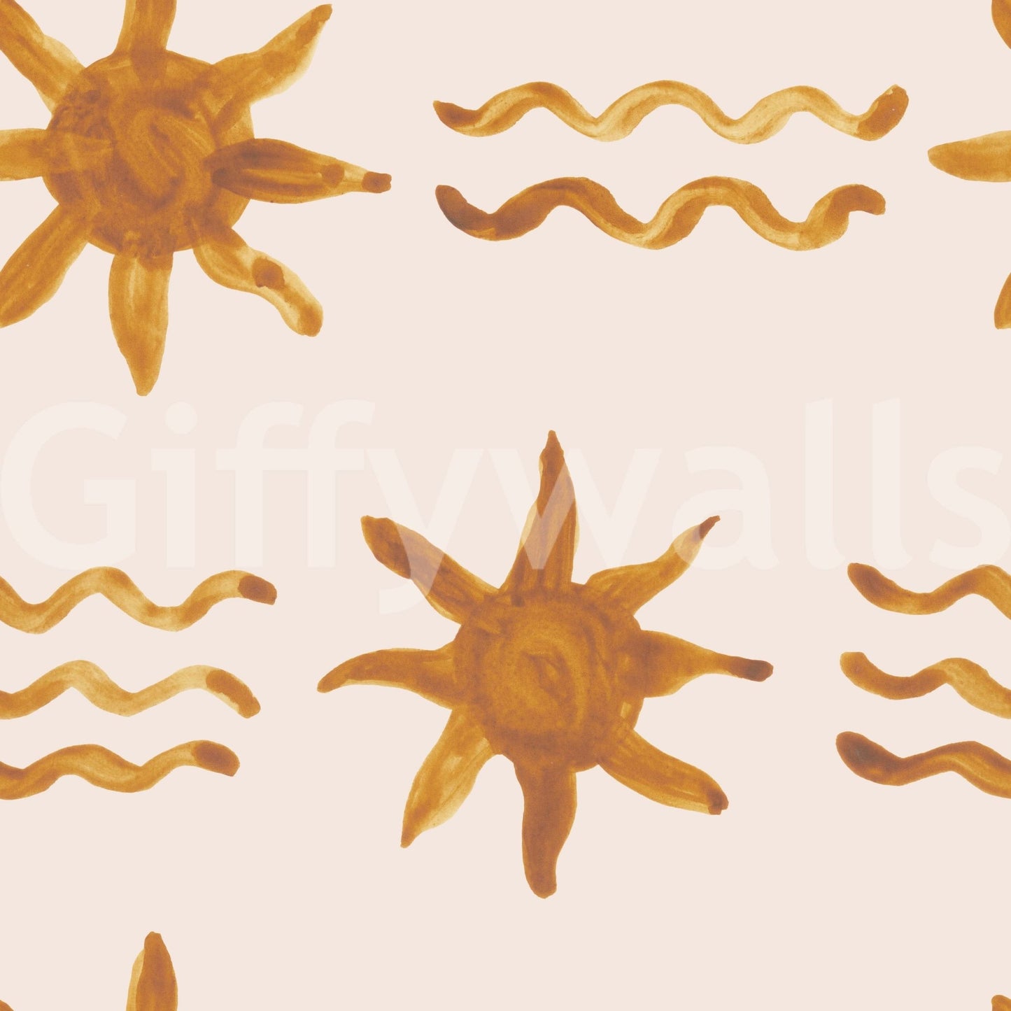 Golden Waves & Sun Wallpaper Artistic sunshine.