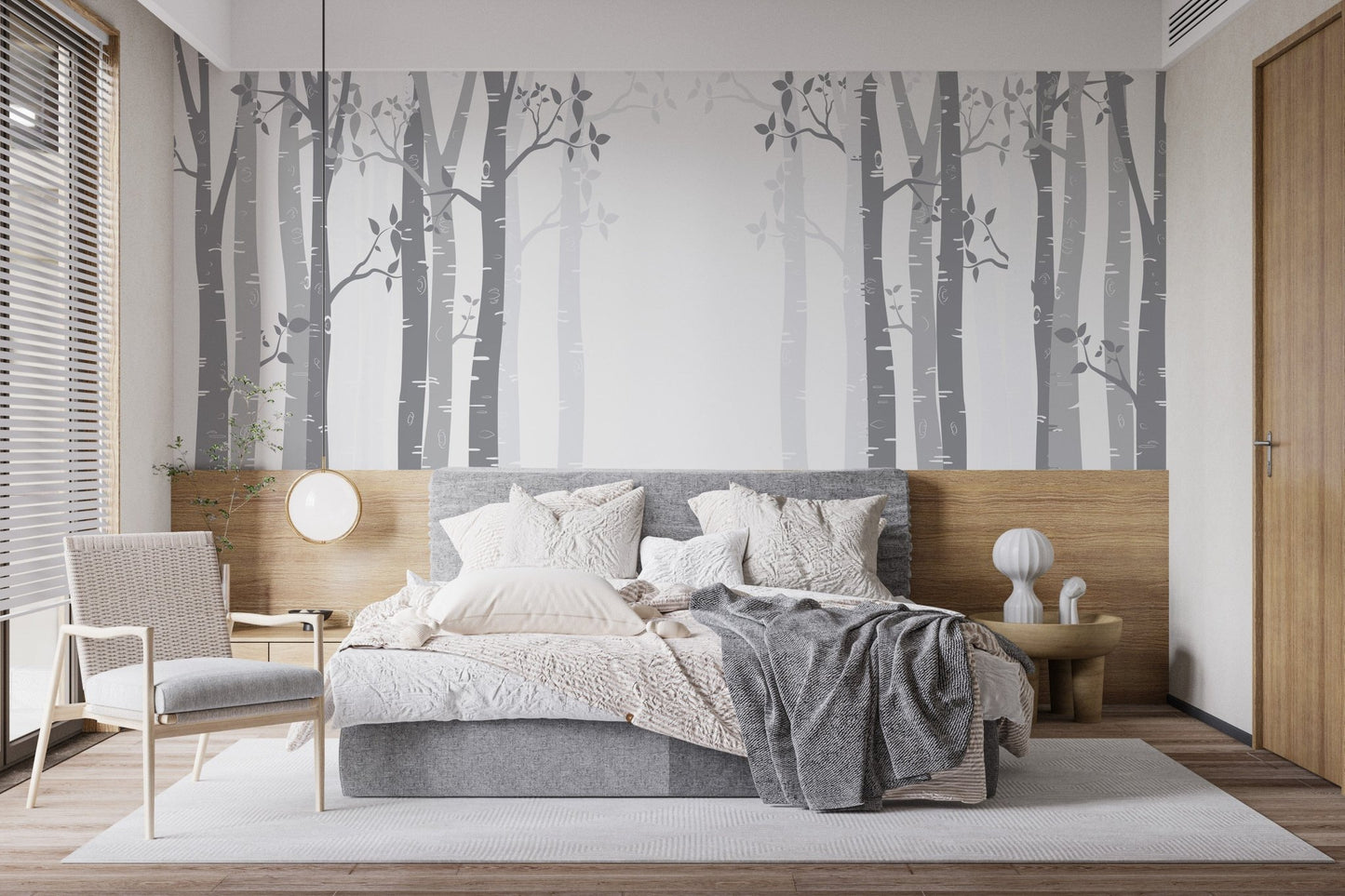 Gray Bamboo forest wallpaper mural - Giffywalls A595