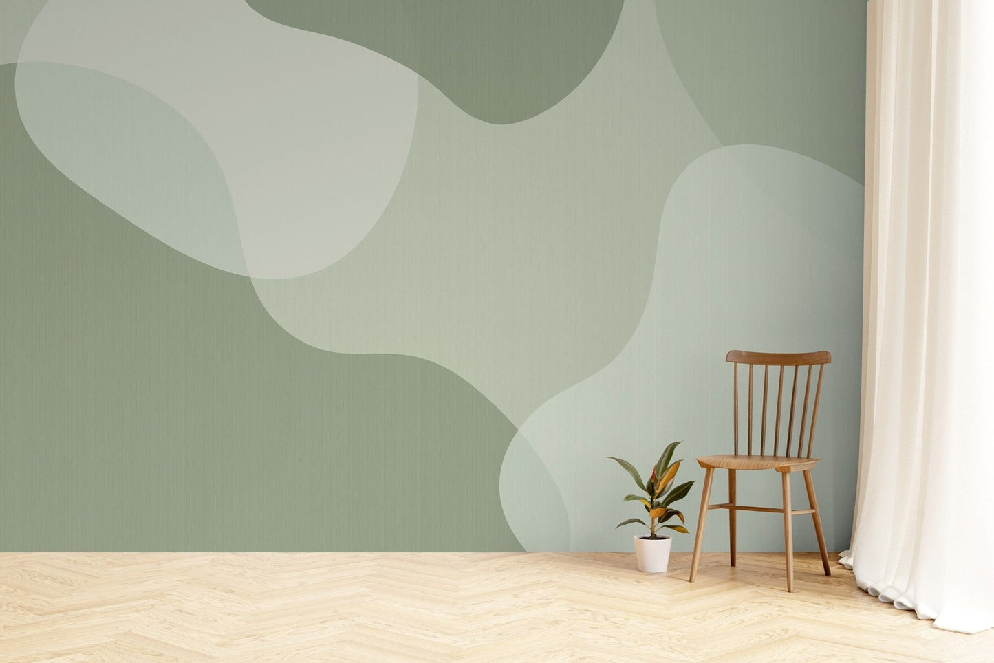 Stunning Green Abstract Wallpaper Mural for walls C557