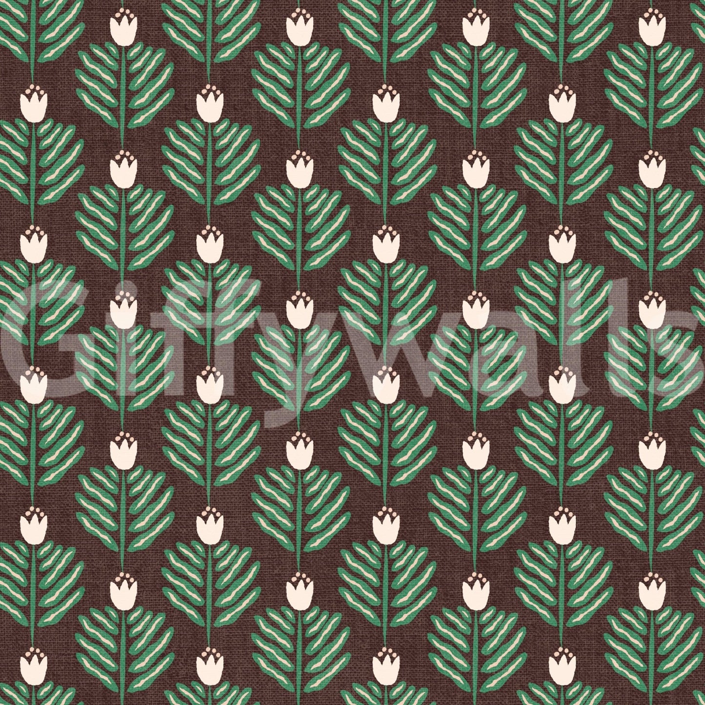 Elegant jungle wallpaper with chunky plant motifs GD489