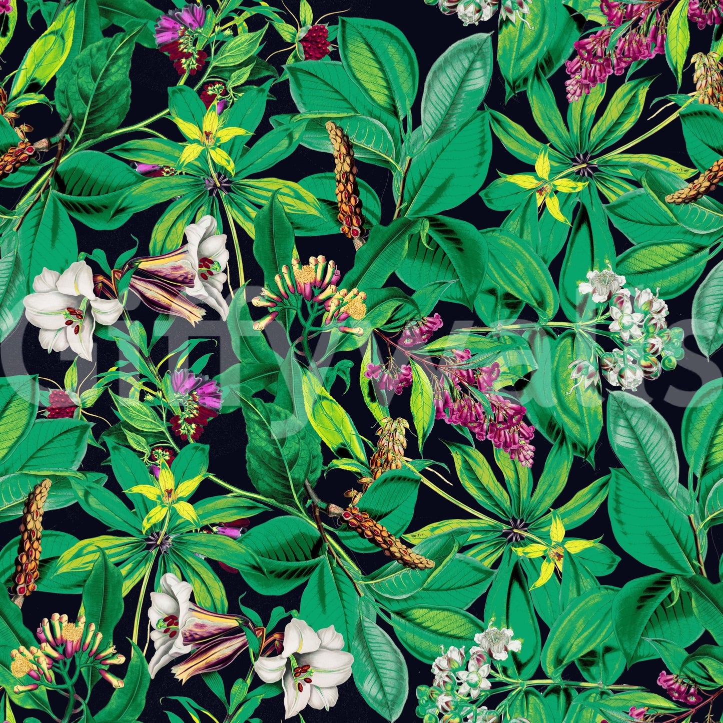 A detail of the brushstrokes and tones in the design.