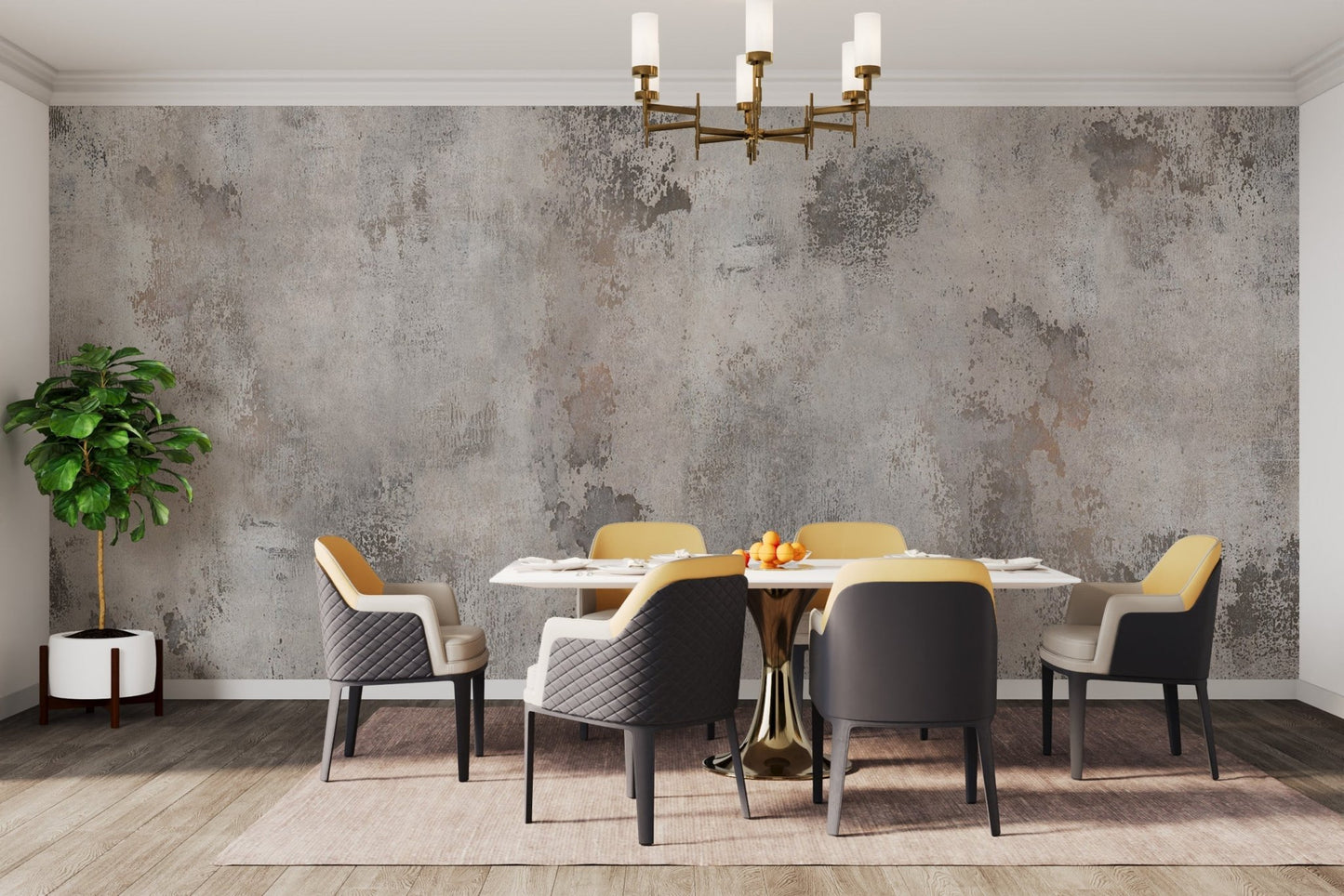 Stylish industrial grey wallpaper decor