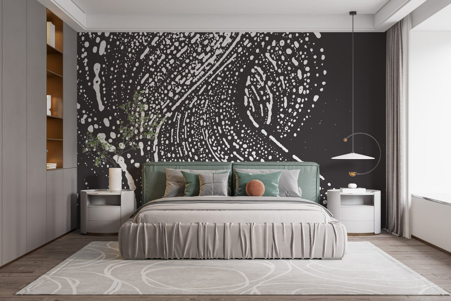 Elegant artistic mural with grey grunge style A205