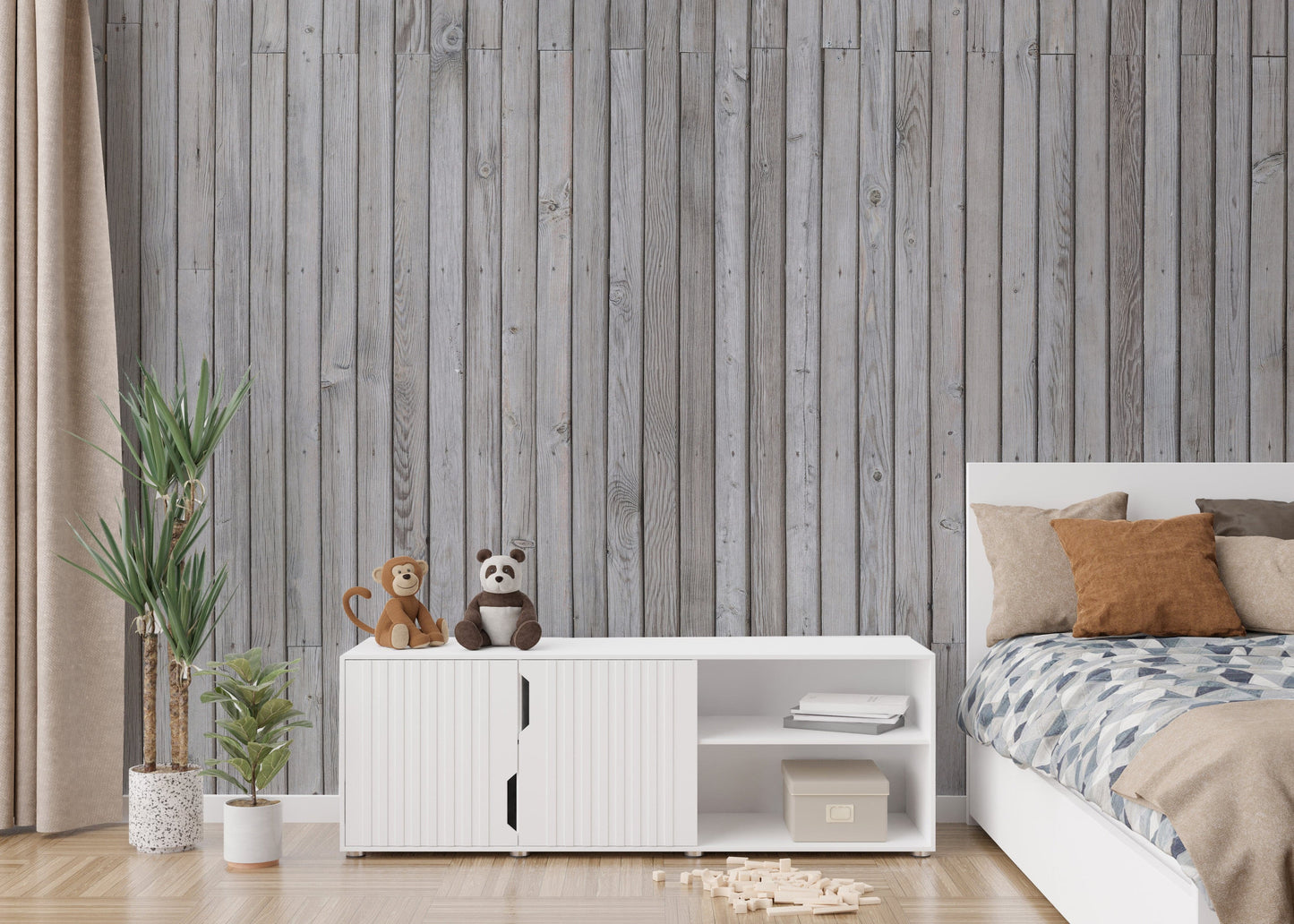 Grey lined wood wallpaper design