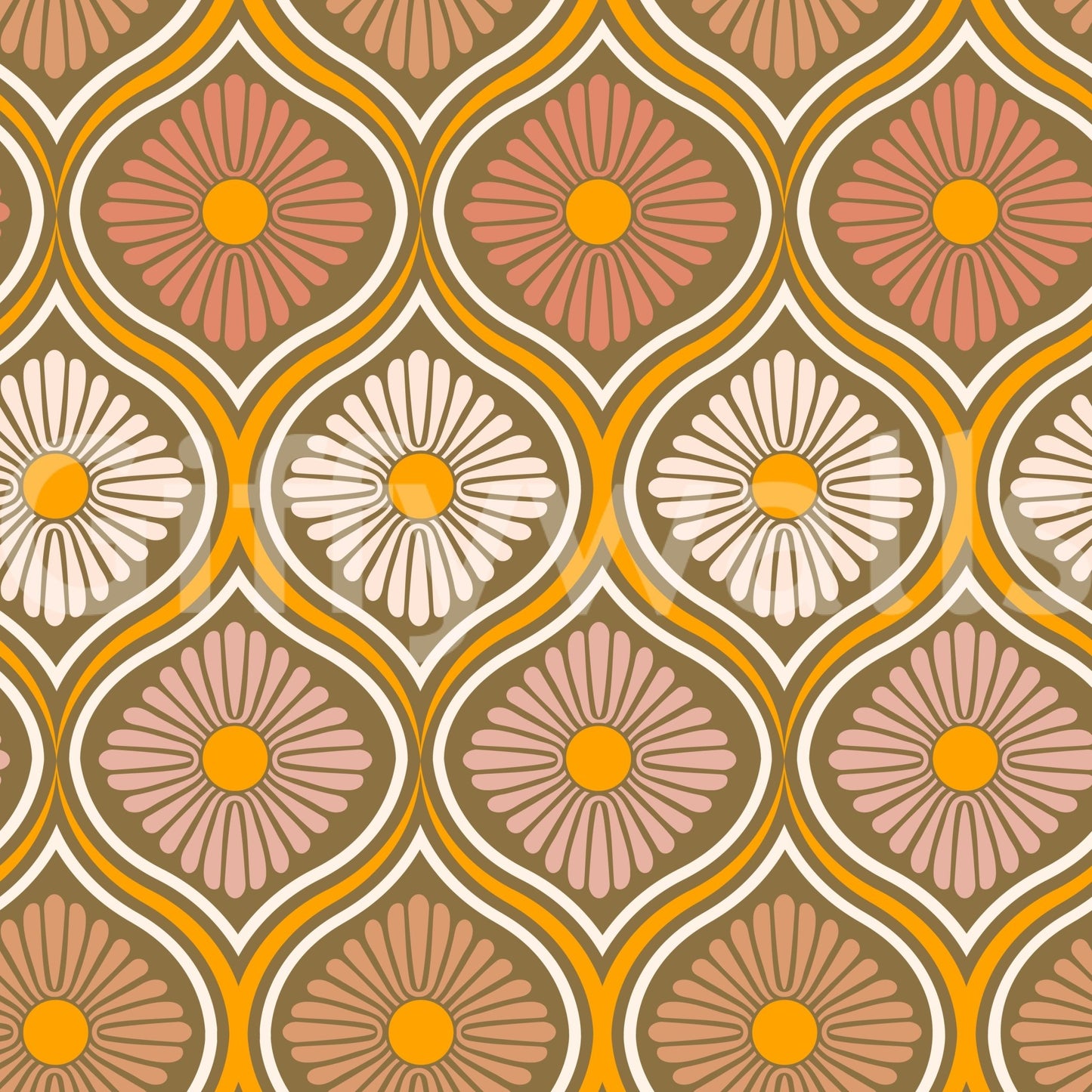Abstract daisy pattern wallpaper