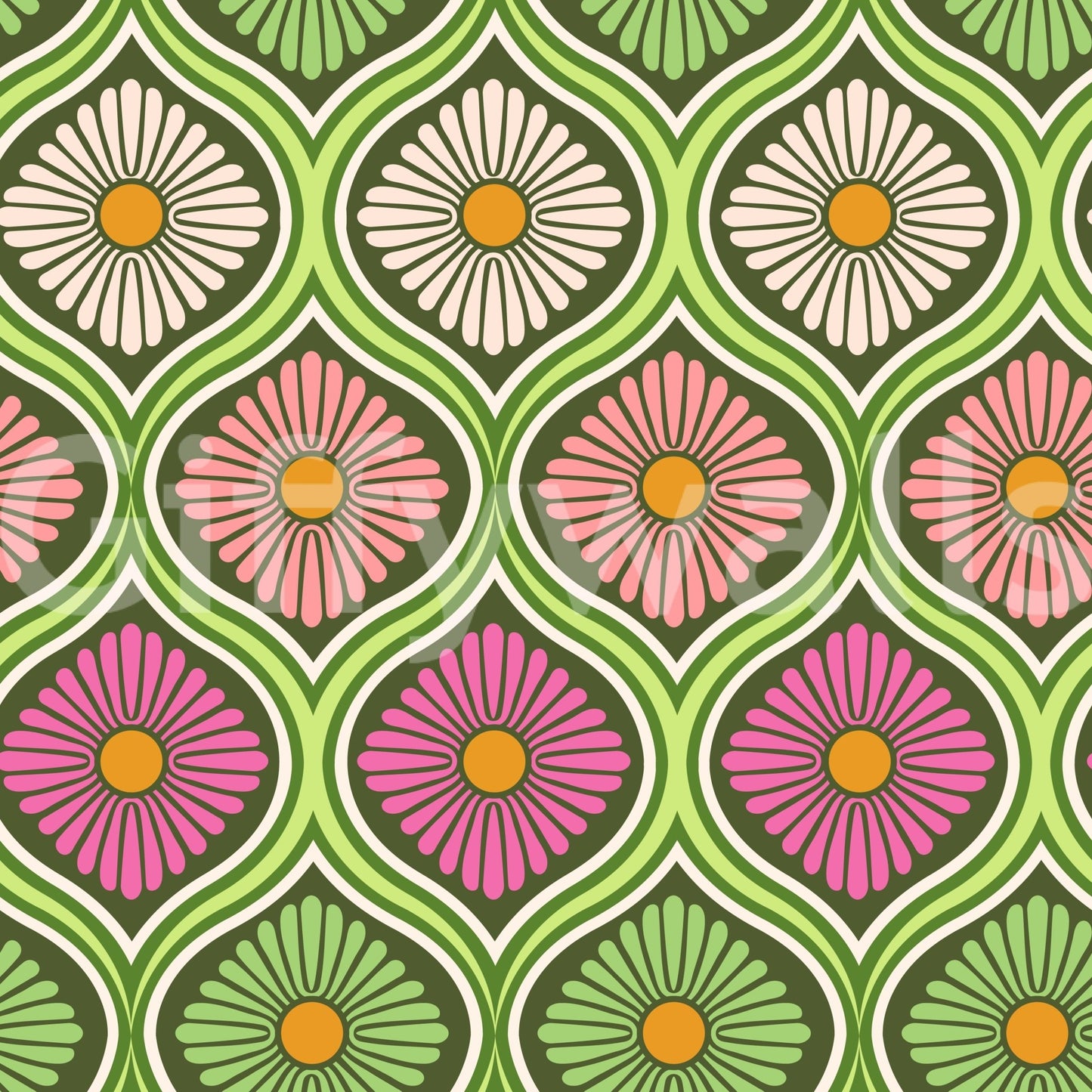 Mid-century modern flower design
