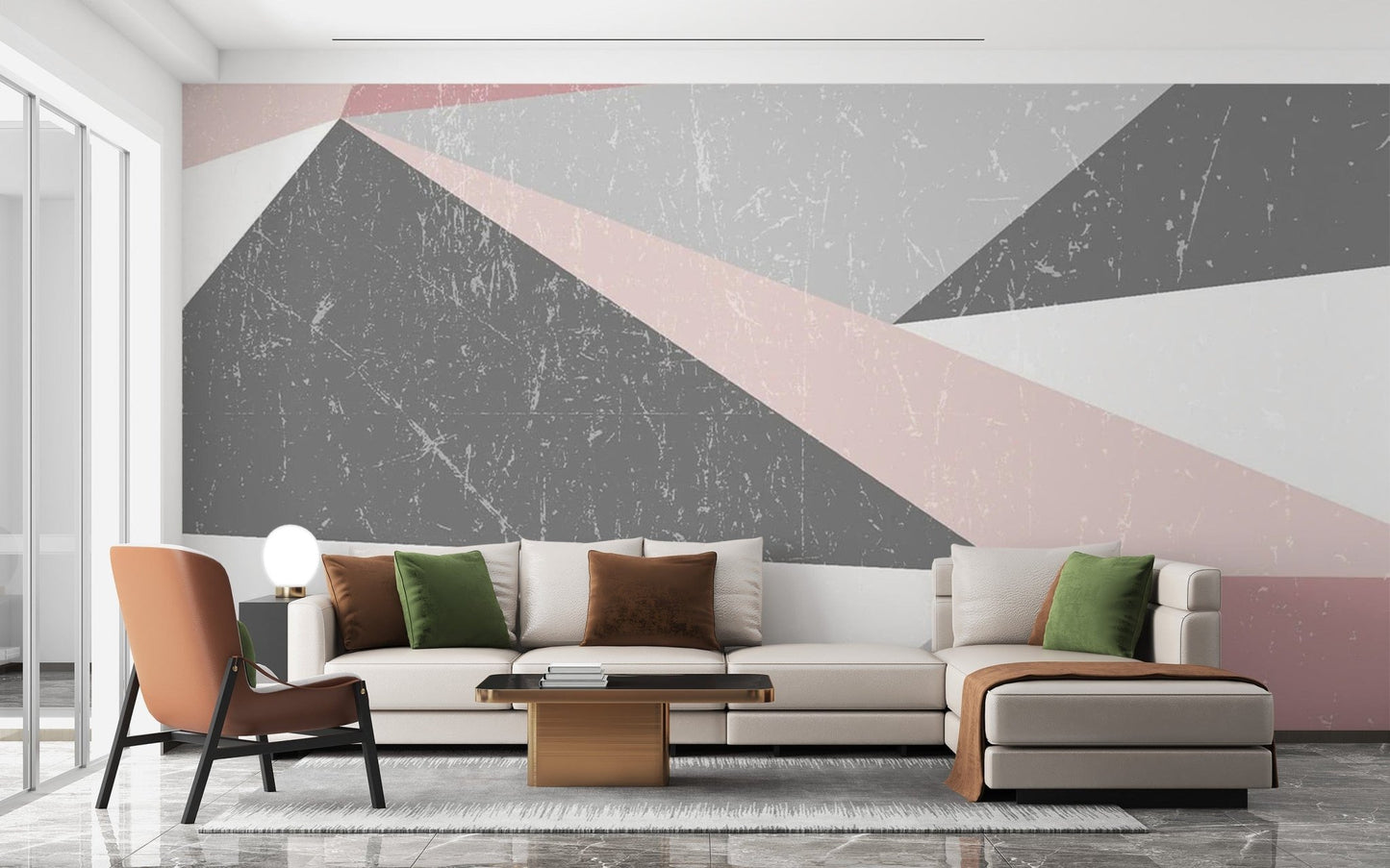 Grunge Textured Triangle Wall Mural abstract-04