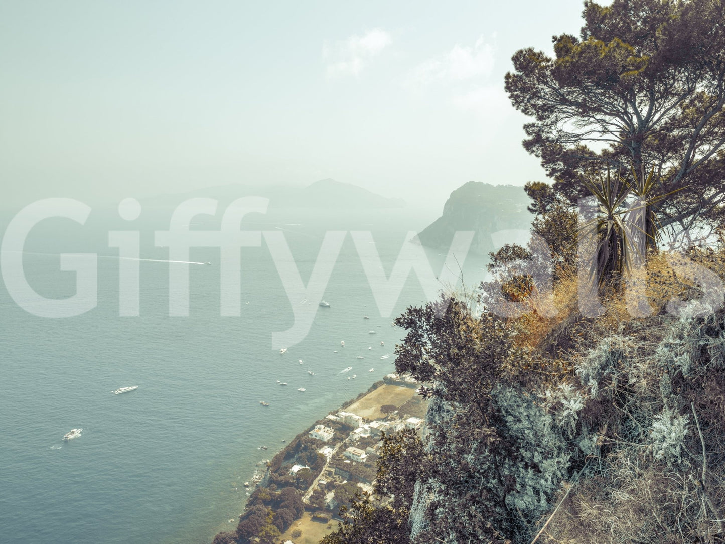 Elegant Italian coastline art.